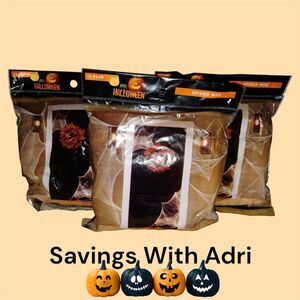 3x Halloween Spider Web Decor